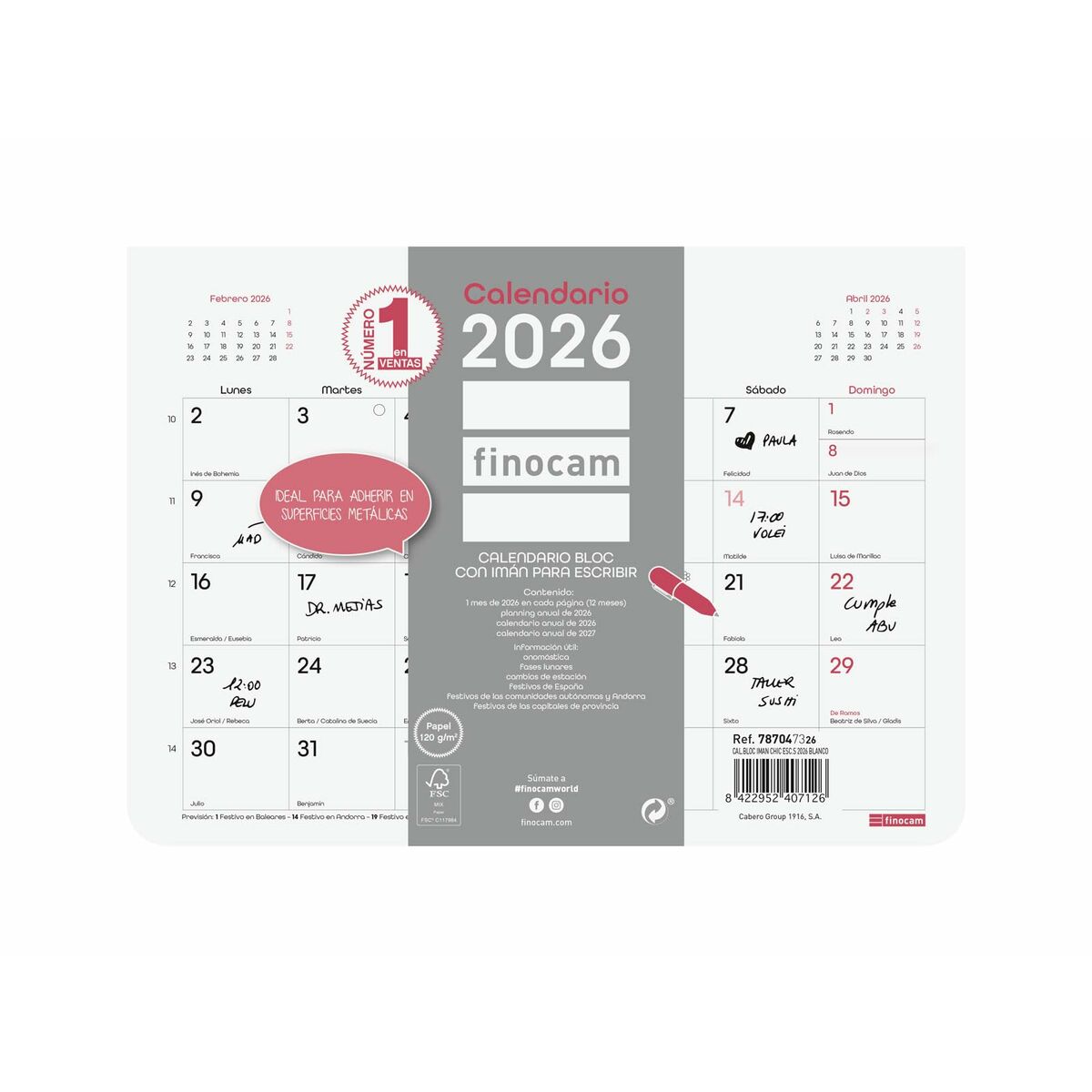 Wall calendar Finocam Multicolour Paper 21 x 15 cm Wall calendar Finocam Multicolour Paper 21 x 15 cm