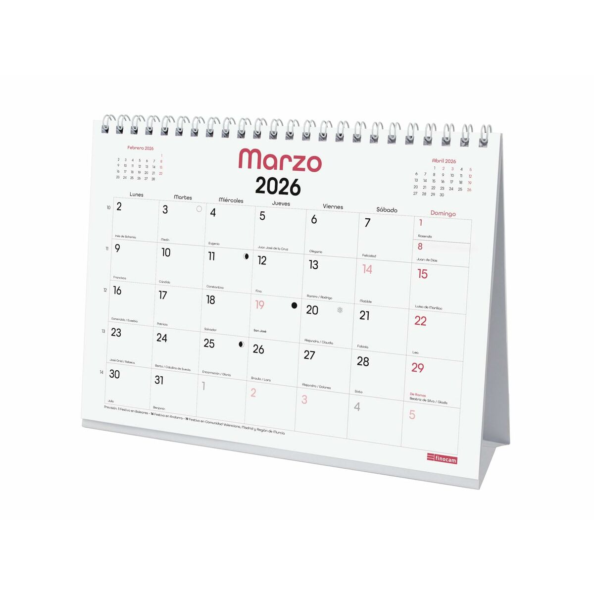 Desktop Calendar Finocam Multicolour Paper 21 x 15 cm