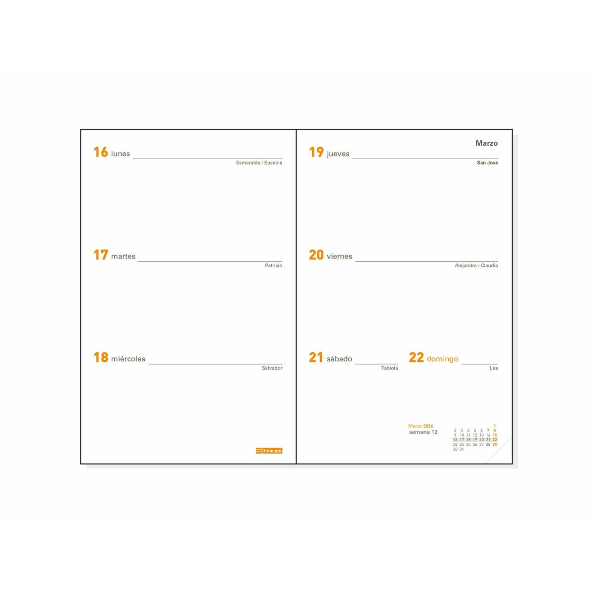 Diary Refill Finocam P394 2026 8,2 x 12,7 cm