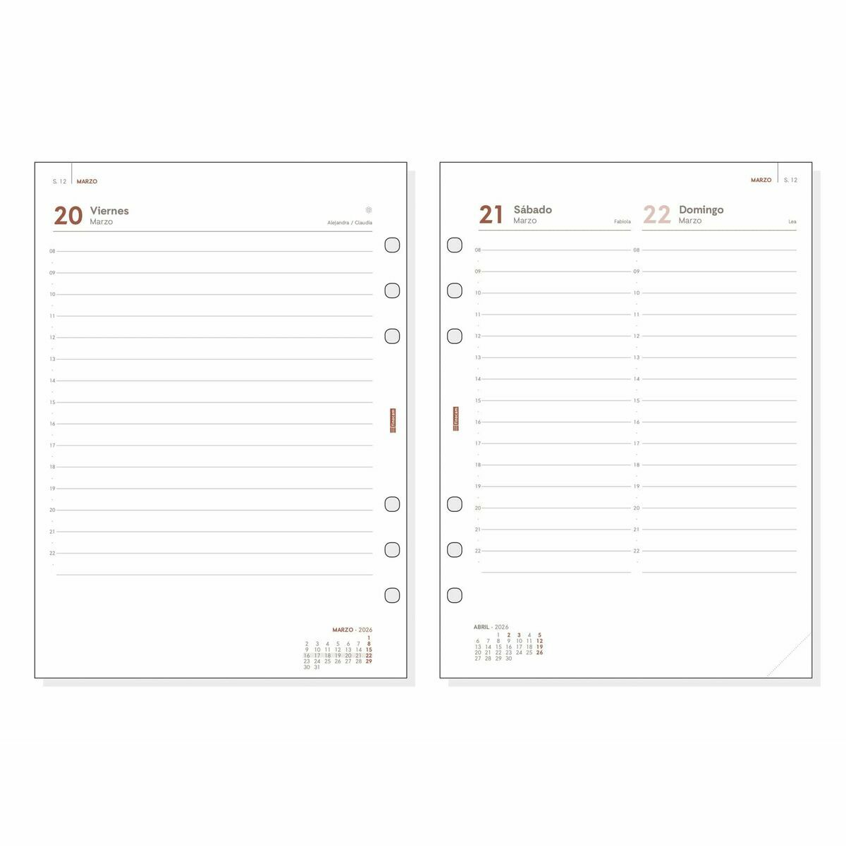 Diary Refill Finocam OPEN R1098 2026 15,5 x 21,5 cm