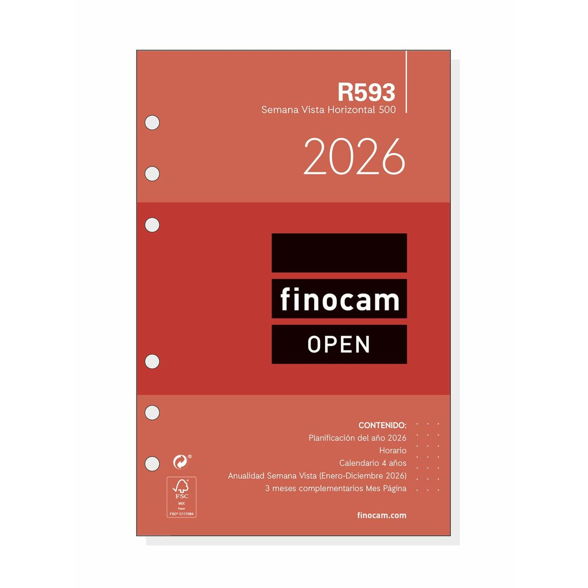 Diary Refill Finocam  OPEN R1093 2026 11,7 x 18,1 cm