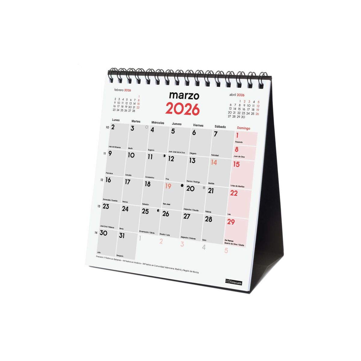 Desktop Calendar Finocam Paper 14 x 15 cm