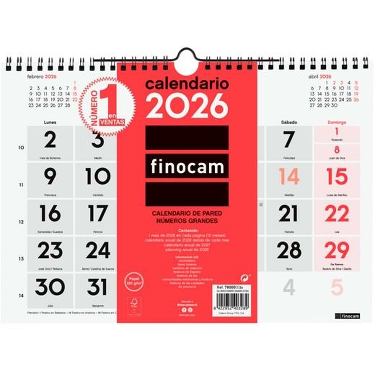 Wall calendar Finocam A4 Paper 30 x 21 cm Wall calendar Finocam A4 Paper 30 x 21 cm