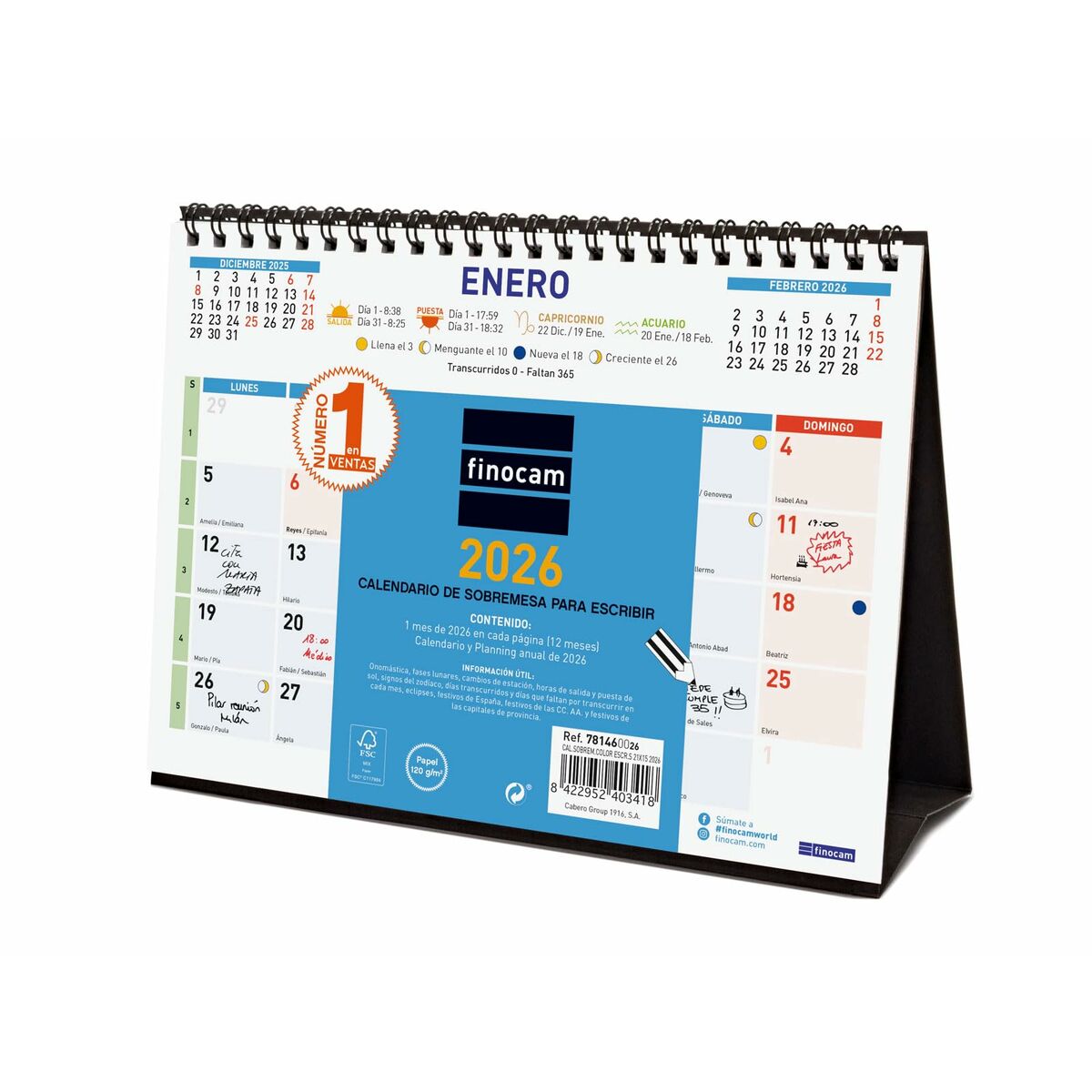 Desktop Calendar Finocam Multicolour Paper 21 x 15 cm Desktop Calendar Finocam Multicolour Paper 21 x 15 cm