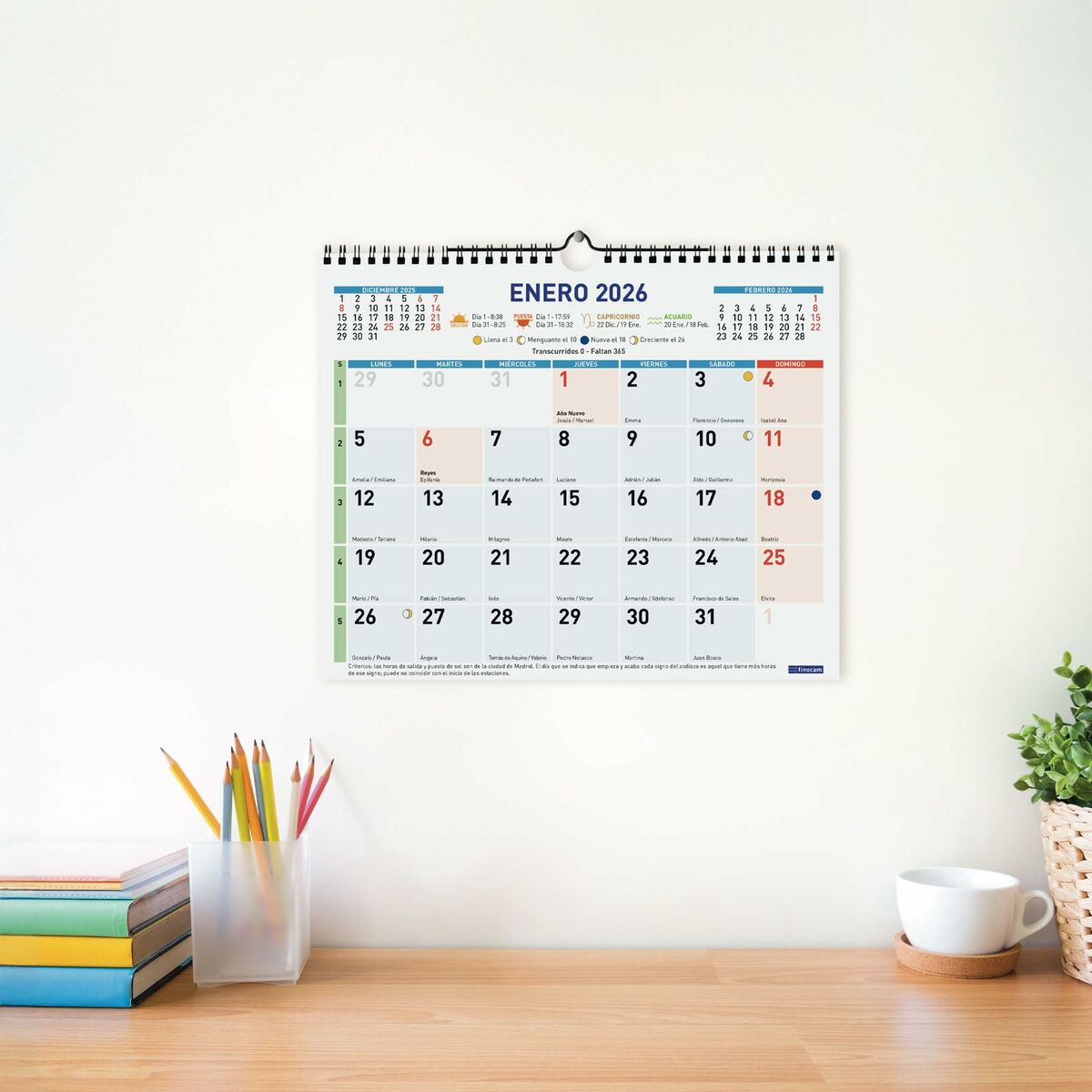 Wall calendar Finocam Multicolour Paper 30 x 24,7 cm