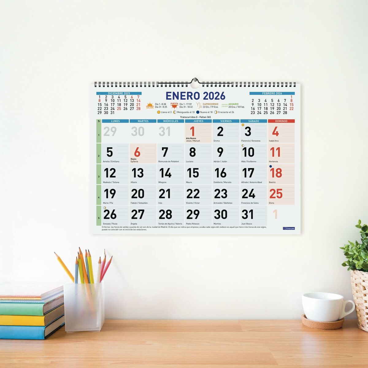 Wall calendar Finocam Multicolour Paper 43 x 31 cm
