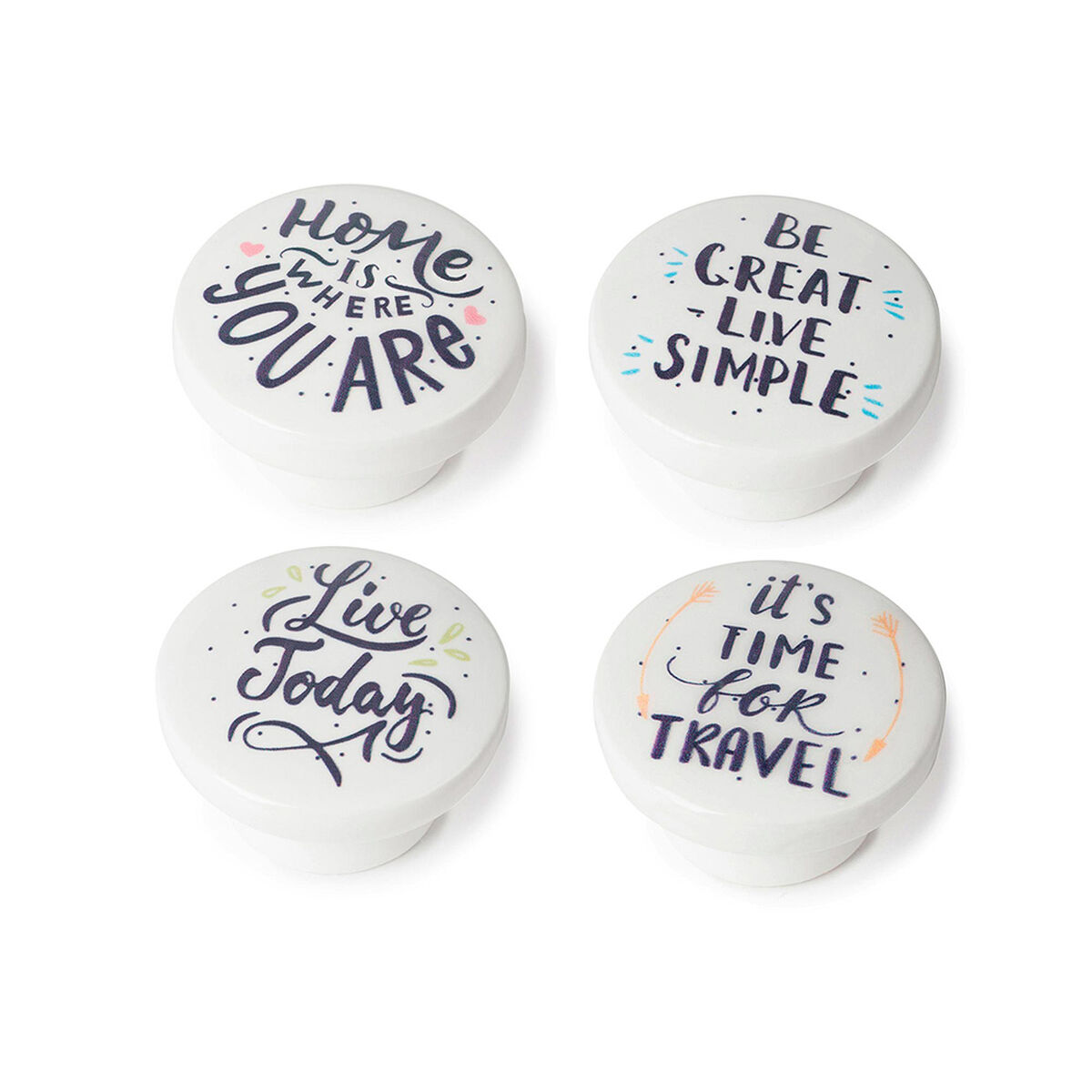 Doorknob Rei m7 White beech wood Illustrated Ø 40 x 22 mm 4 Pieces Doorknob Rei m7 White beech wood Illustrated Ø 40 x 22 mm 4 Pieces