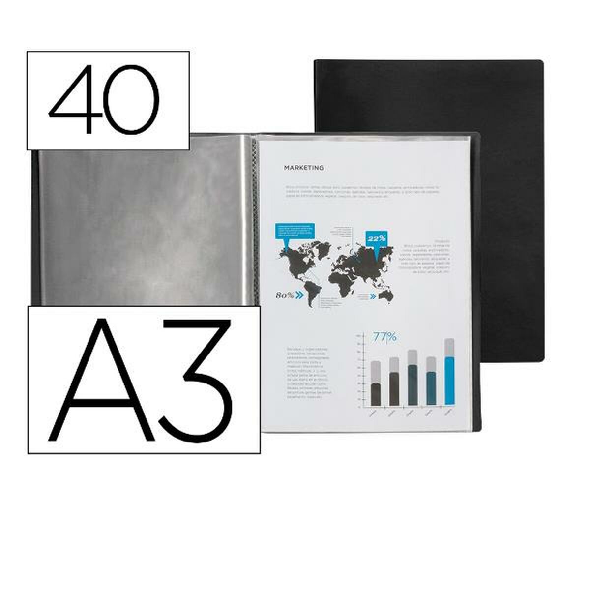 Folder Liderpapel EC49 Black A3 Folder Liderpapel EC49 Black A3