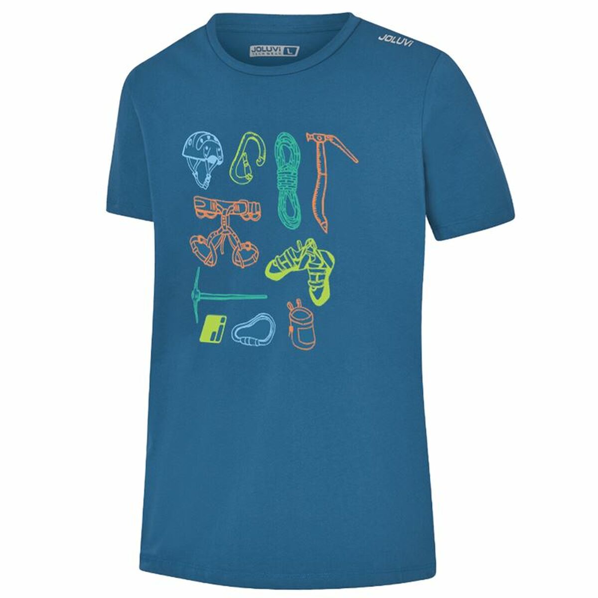 Mens Short Sleeve T-Shirt Joluvi Climbing Elements Blue