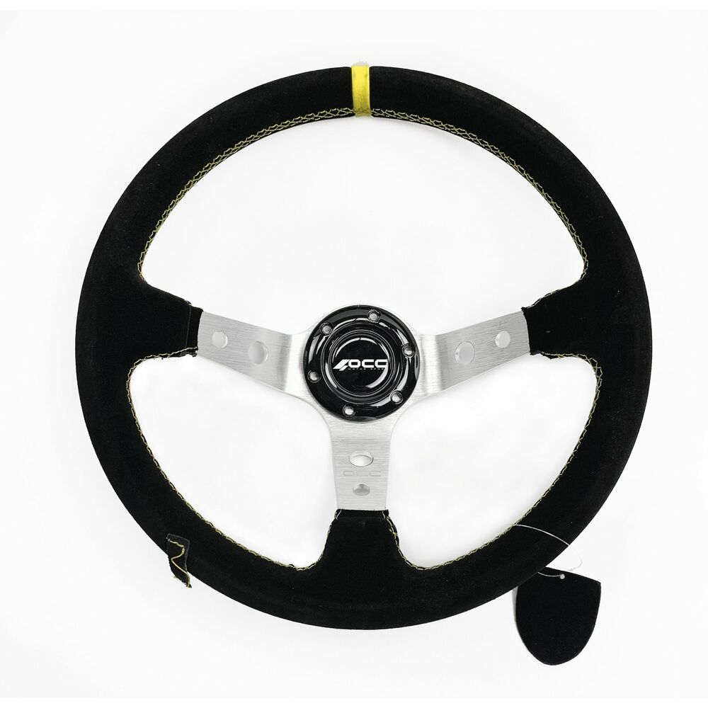 Racing Steering Wheel OCC Motorsport OCCVOL001 Black Ø 35 cm Suede Racing Steering Wheel OCC Motorsport OCCVOL001 Black Ø 35 cm Suede