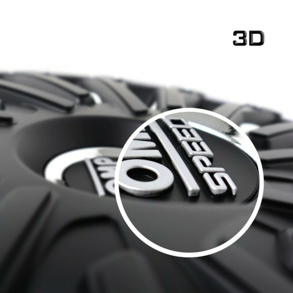 Hubcap OMP Stinger Speed Black Silver 15″ (4 uds)