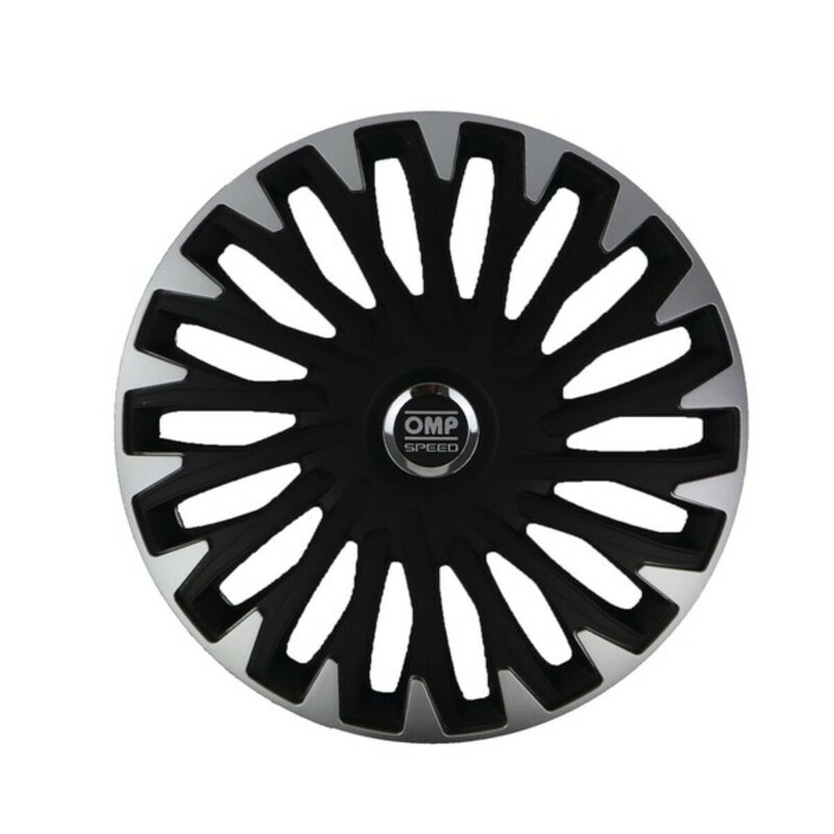 Hubcap OMP Stinger Speed Black Silver 16″ (4 uds)