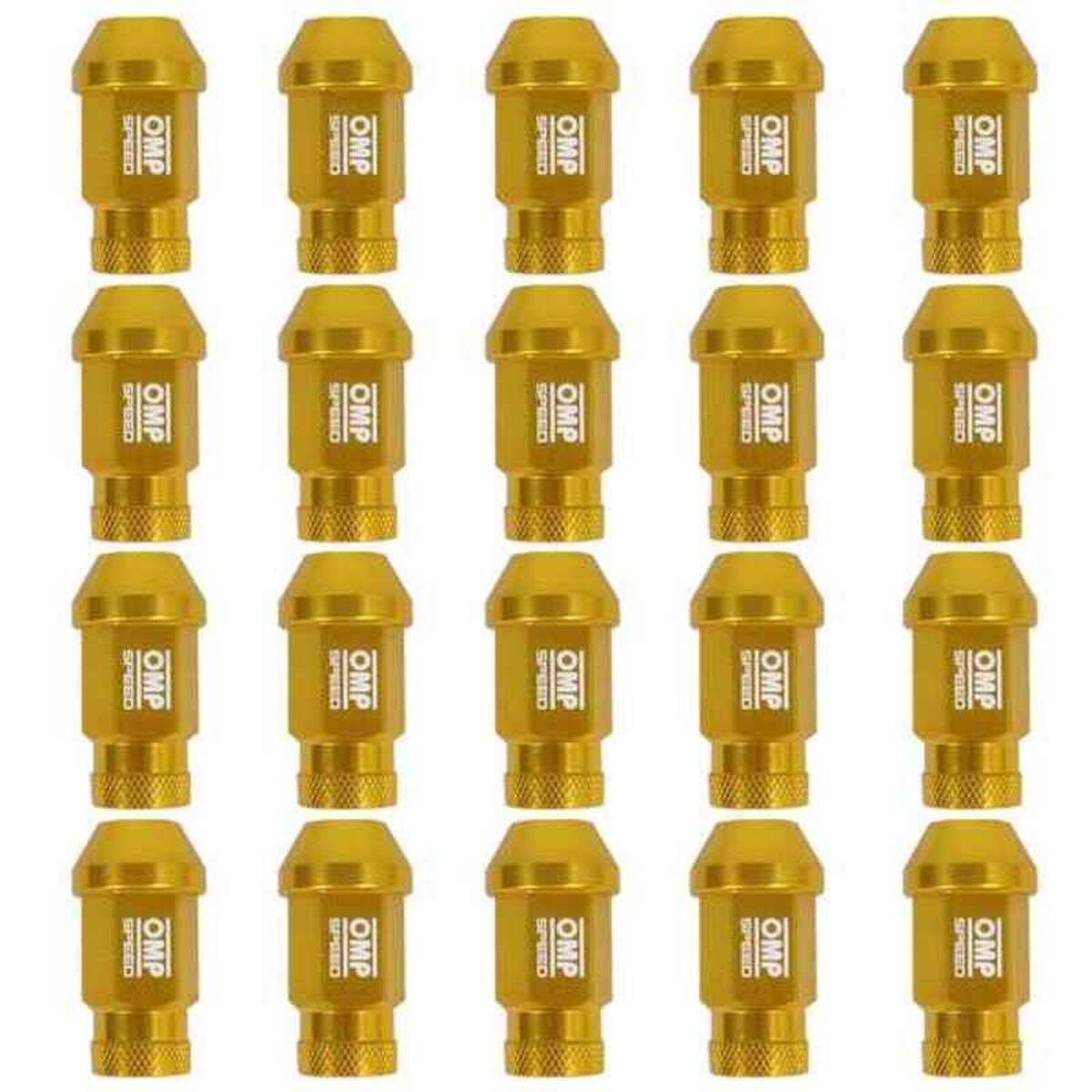 Set Nuts OMP 7075 Gold 40 mm 20 uds M12 x 1,25