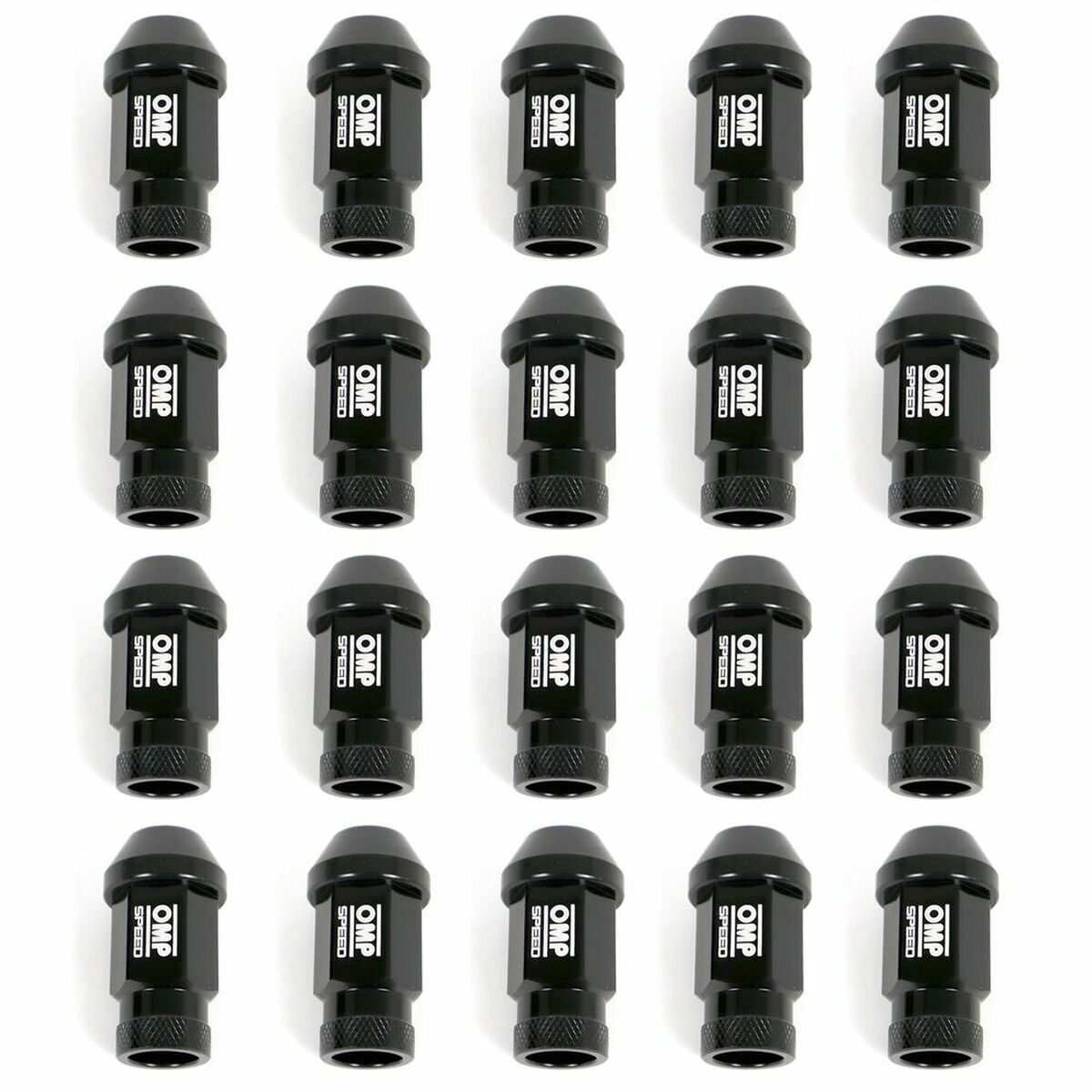 Set Nuts OMP 7075 40 mm M14 x 1,50 20 uds Black