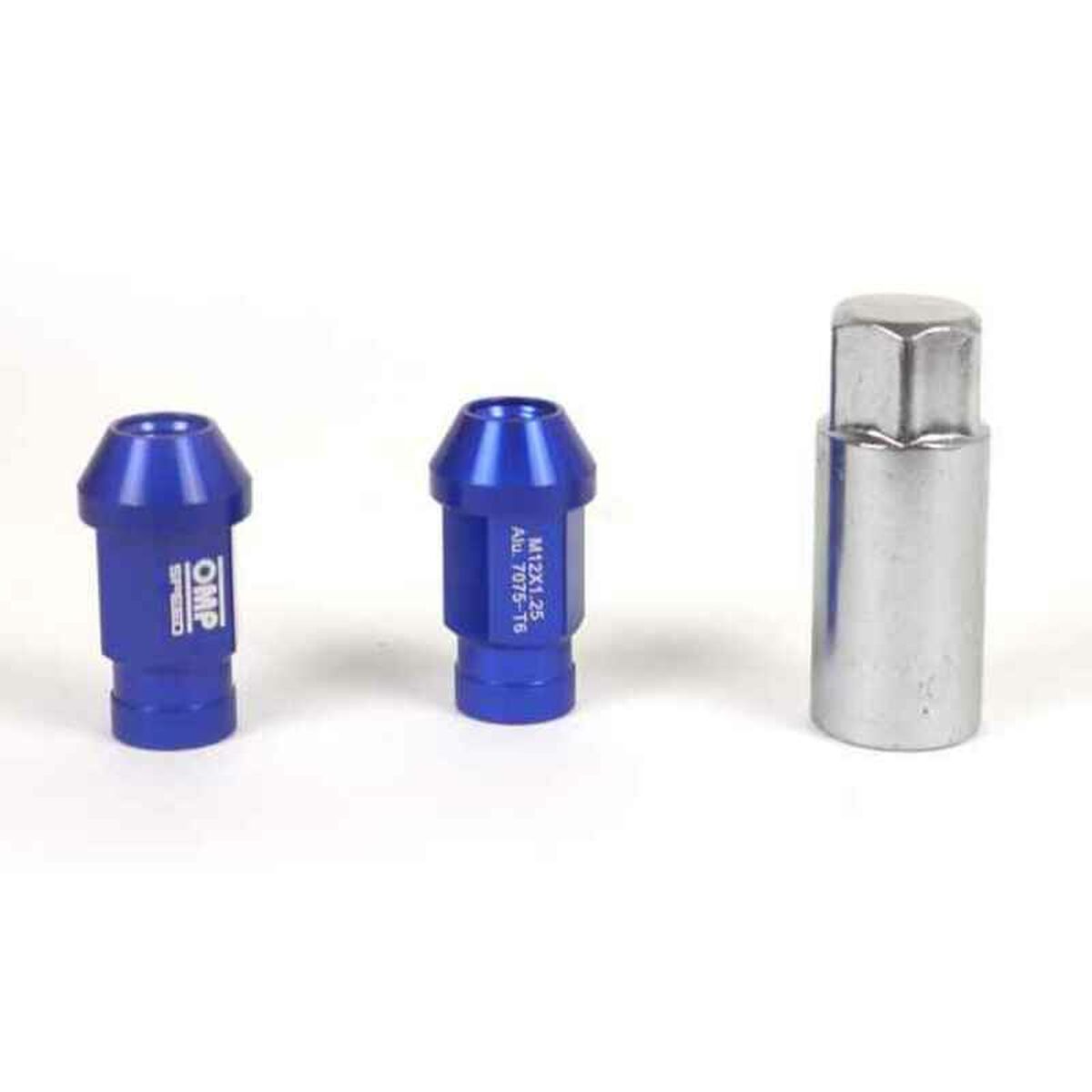 Set Nuts OMP 7075 40 mm M14 x 1,50 20 uds Blue Set Nuts OMP 7075 40 mm M14 x 1,50 20 uds Blue