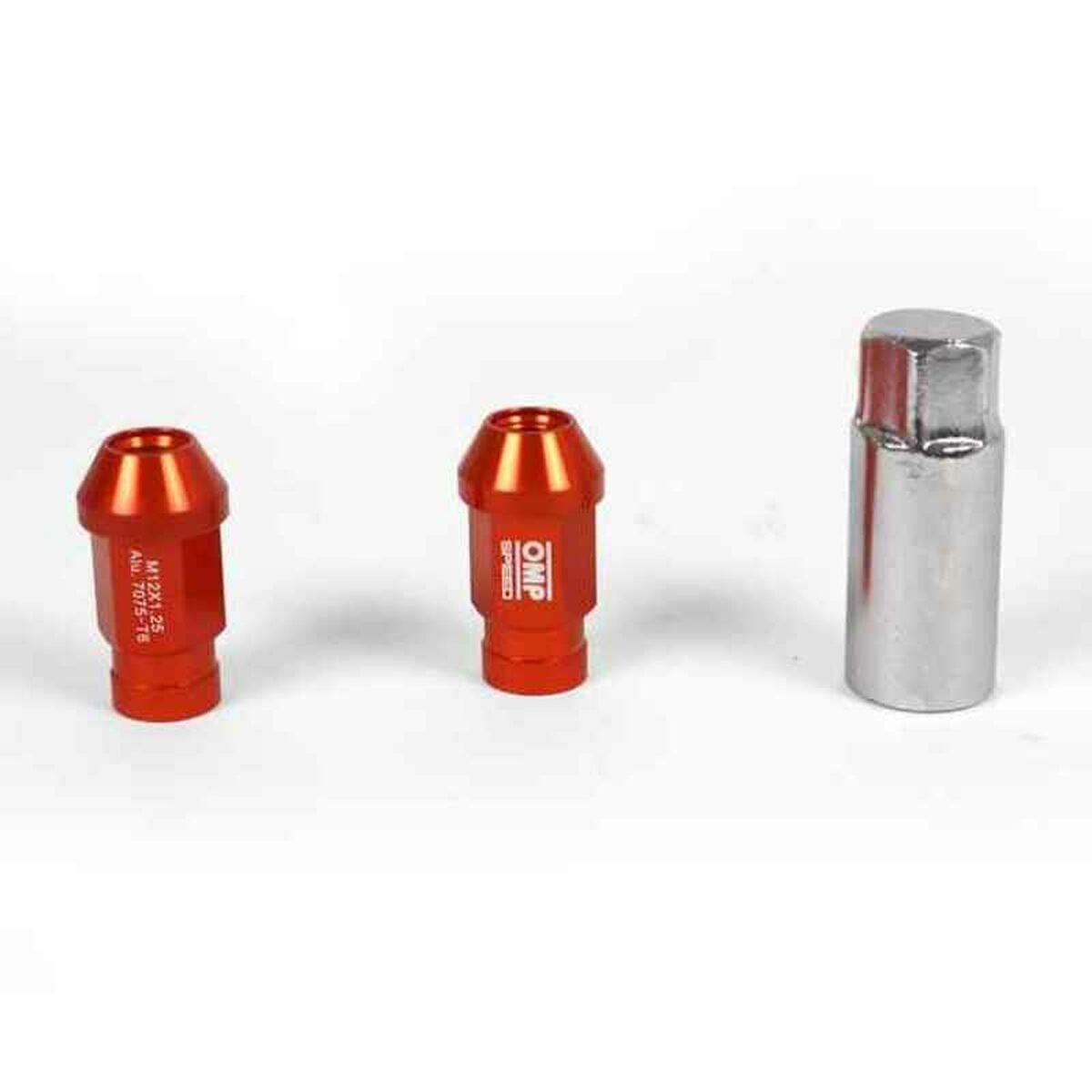 Set Nuts OMP 7075 40 mm M14 x 1,50 20 uds Orange Set Nuts OMP 7075 40 mm M14 x 1,50 20 uds Orange