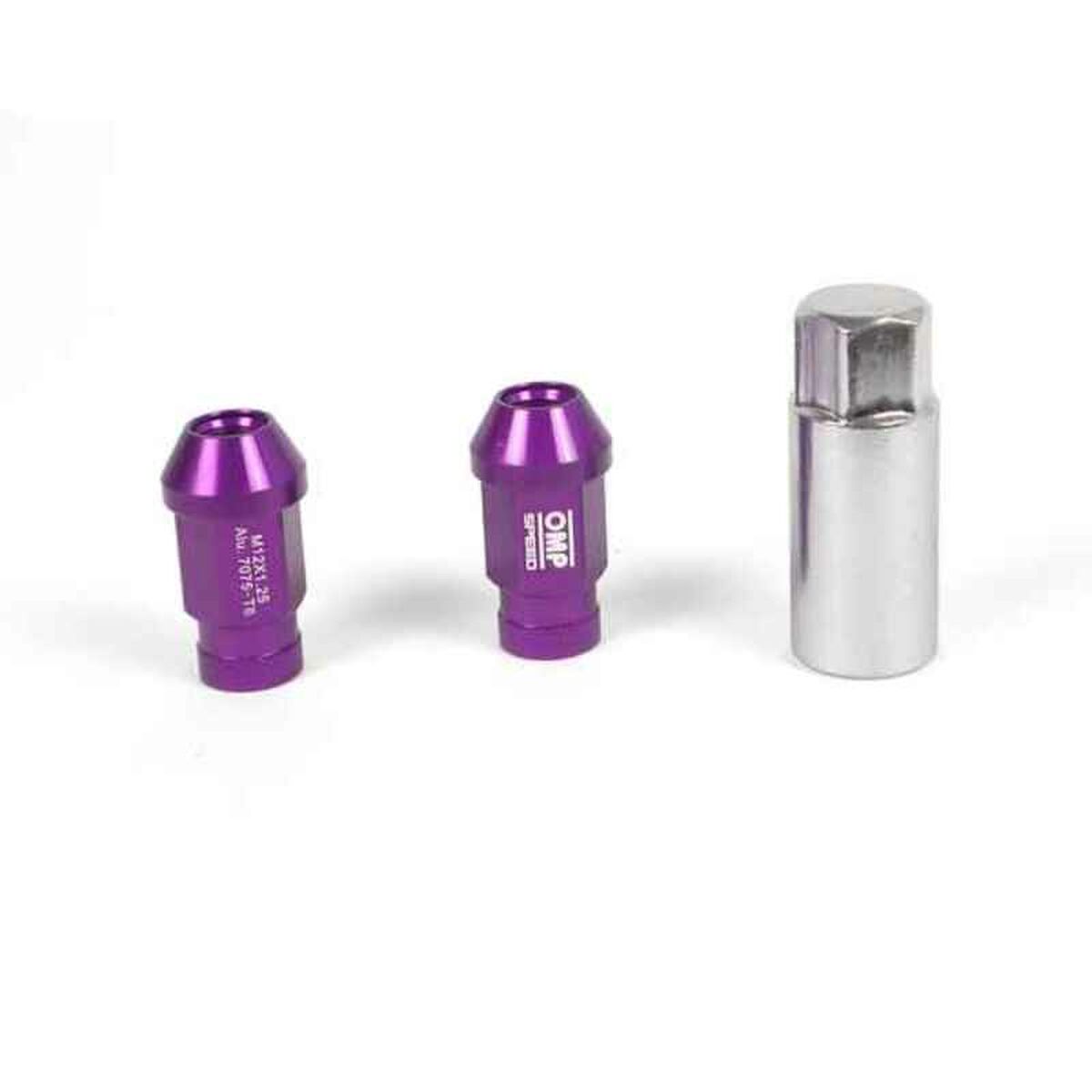 Set Nuts OMP 7075 40 mm M14 x 1,50 20 uds Violet Set Nuts OMP 7075 40 mm M14 x 1,50 20 uds Violet