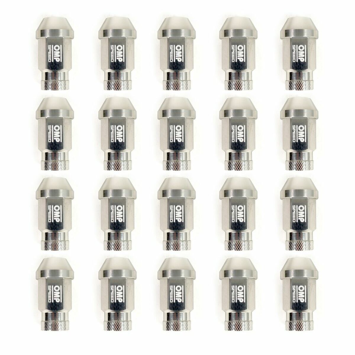 Set Nuts OMP 7075 40 mm M14 x 1,50 20 uds Silver