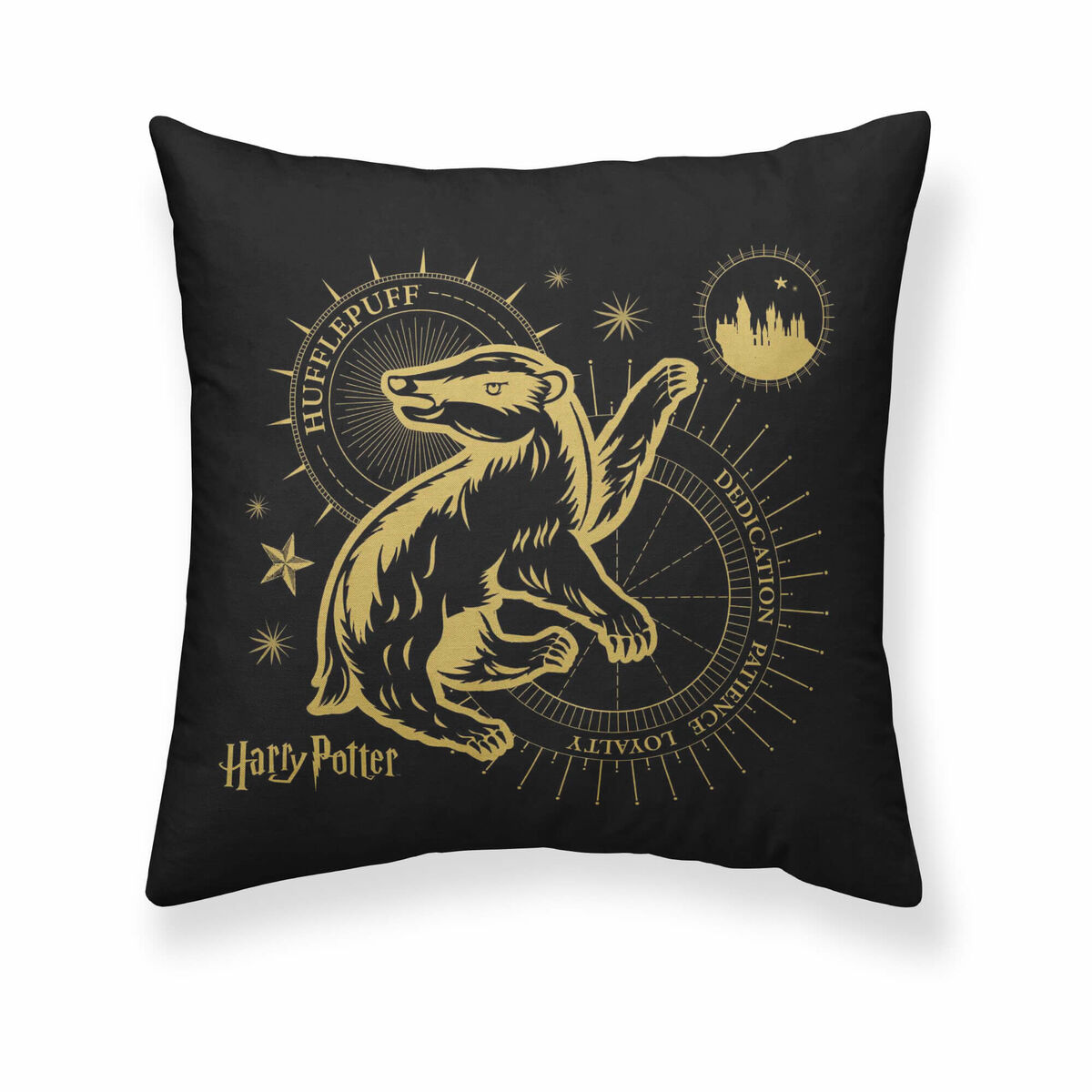 Cushion cover Harry Potter Hufflepuff Black Multicolour 50 x 50 cm Cushion cover Harry Potter Hufflepuff Black Multicolour 50 x 50 cm