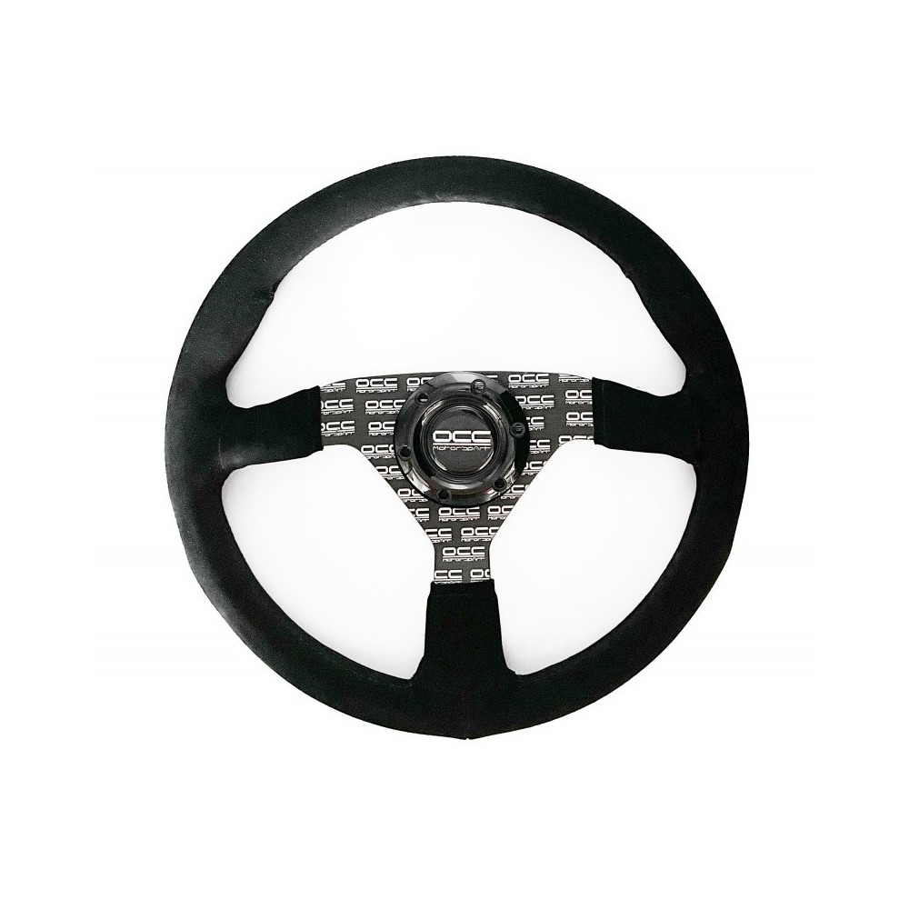 Racing Steering Wheel OCC Motorsport OCCVOL015 Black Leather Ø 35 cm Racing Steering Wheel OCC Motorsport OCCVOL015 Black Leather Ø 35 cm
