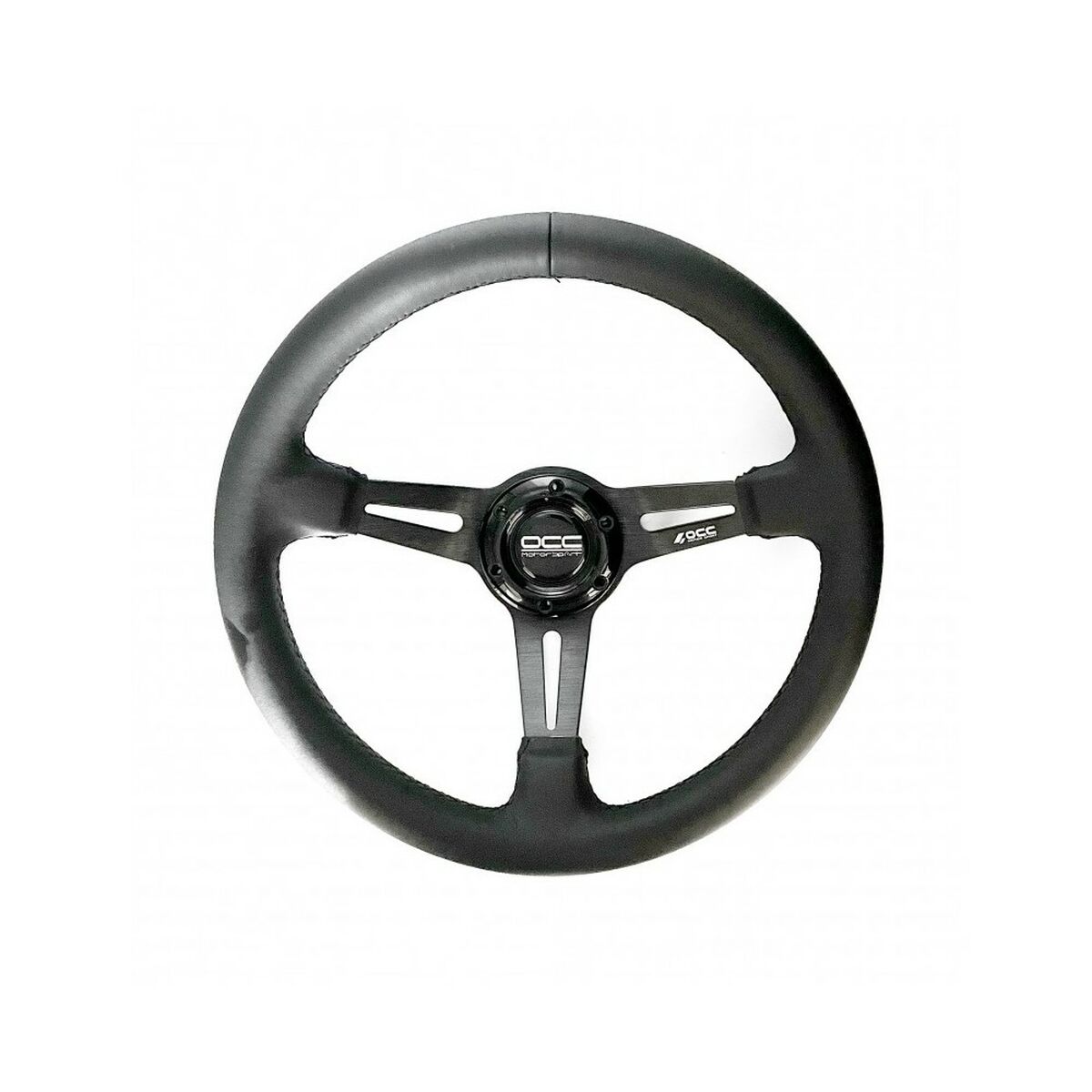 Racing Steering Wheel OCC Motorsport OCCVOL016 Black Leather Ø 35 cm Racing Steering Wheel OCC Motorsport OCCVOL016 Black Leather Ø 35 cm