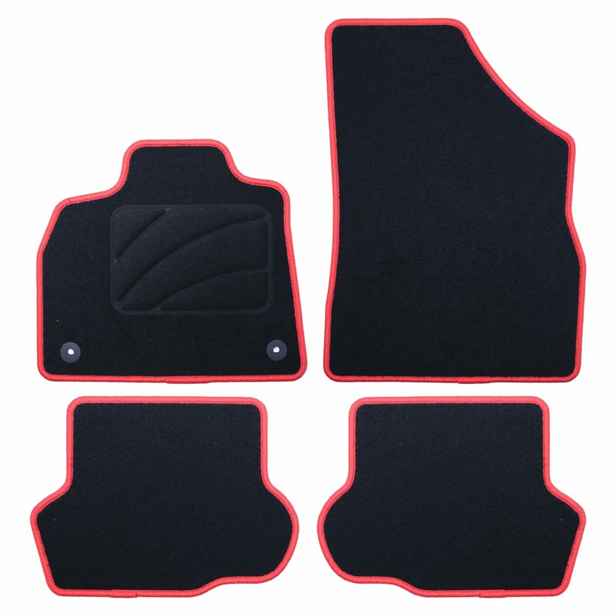 Car Floor Mat Set OCC Motorsport OCCCT0031RD Black Red Citroen DS5 Velvet 5 Pieces
