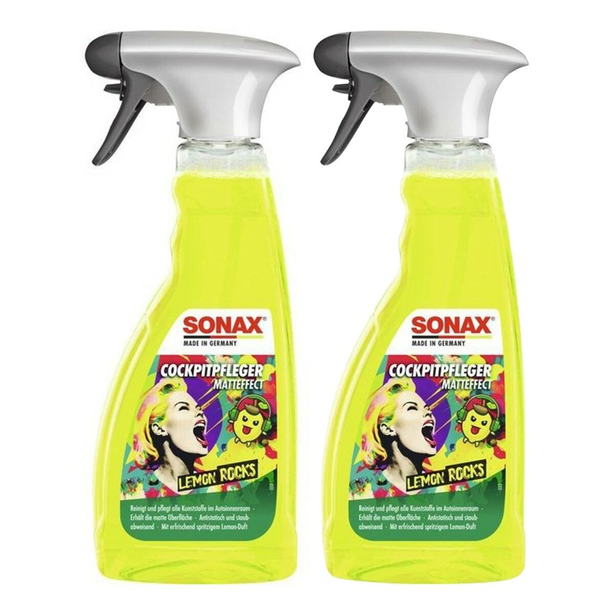 Dashboard Cleaner Sonax LEMON ROCKS Lemon Fresh 500 ml Matte finish (2 Units) Dashboard Cleaner Sonax LEMON ROCKS Lemon Fresh 500 ml Matte finish (2 Units)