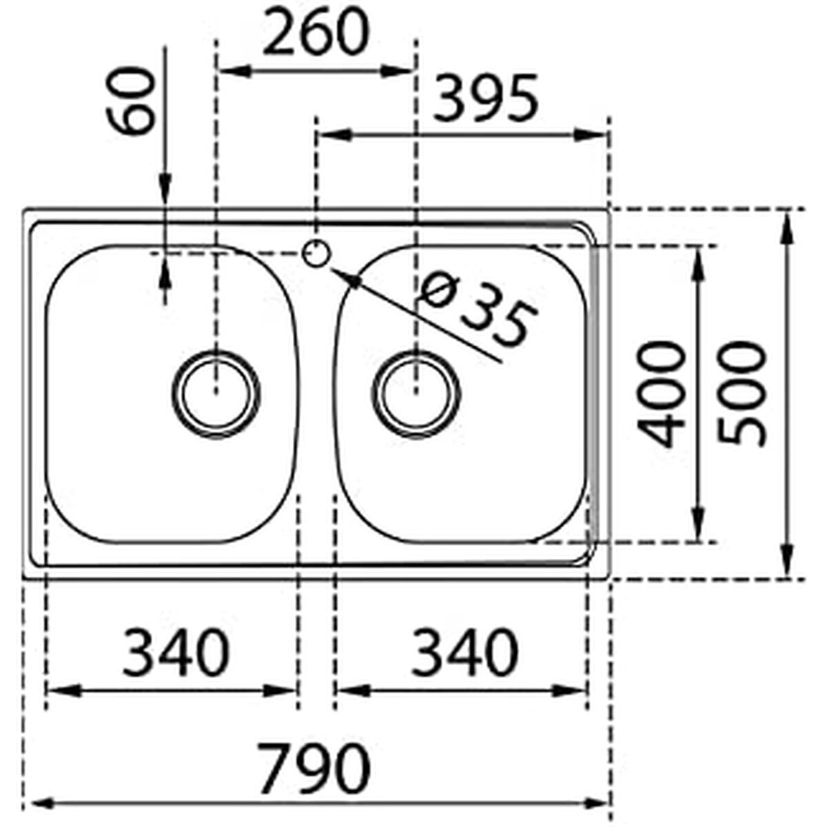 Sink with Two Basins Teka STARBRIGHT 80 E-XP 2C