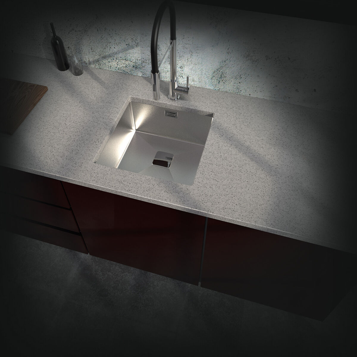 Sink with One Basin Nodor