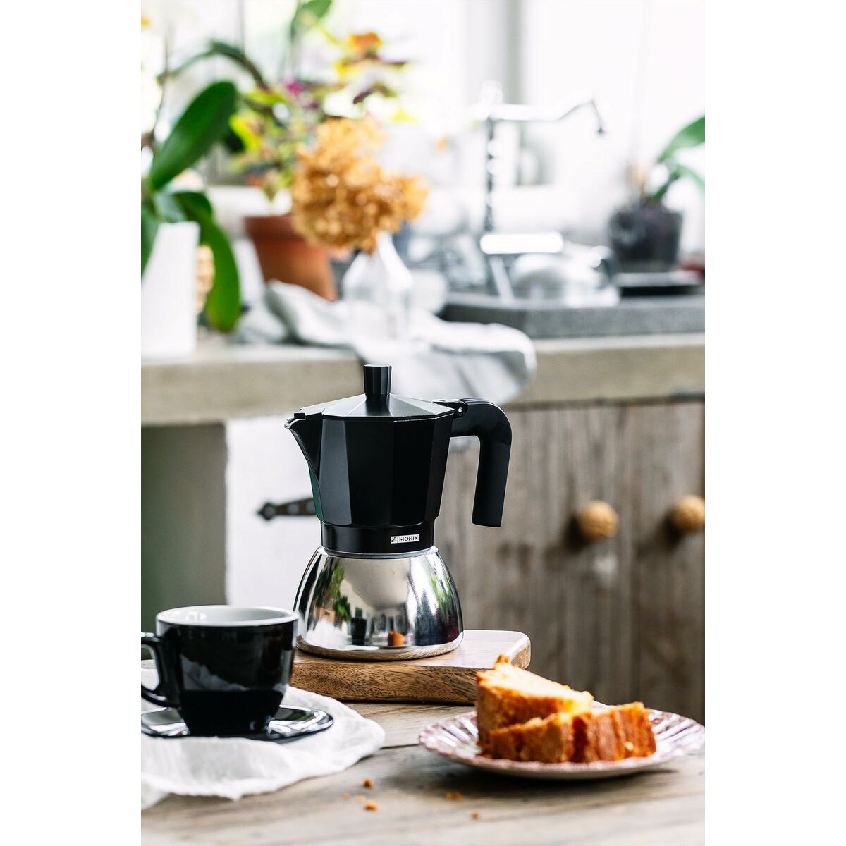 Italian Coffee Pot Monix INOX BLACK 9T Black 470 ml
