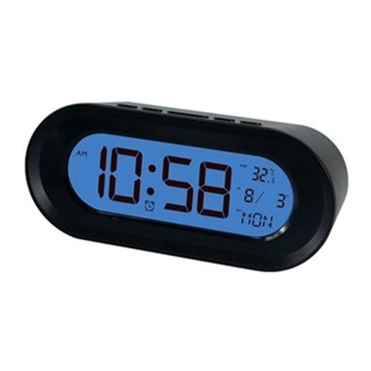 Clock-Radio ELBE Black Thermometer Clock-Radio ELBE Black Thermometer
