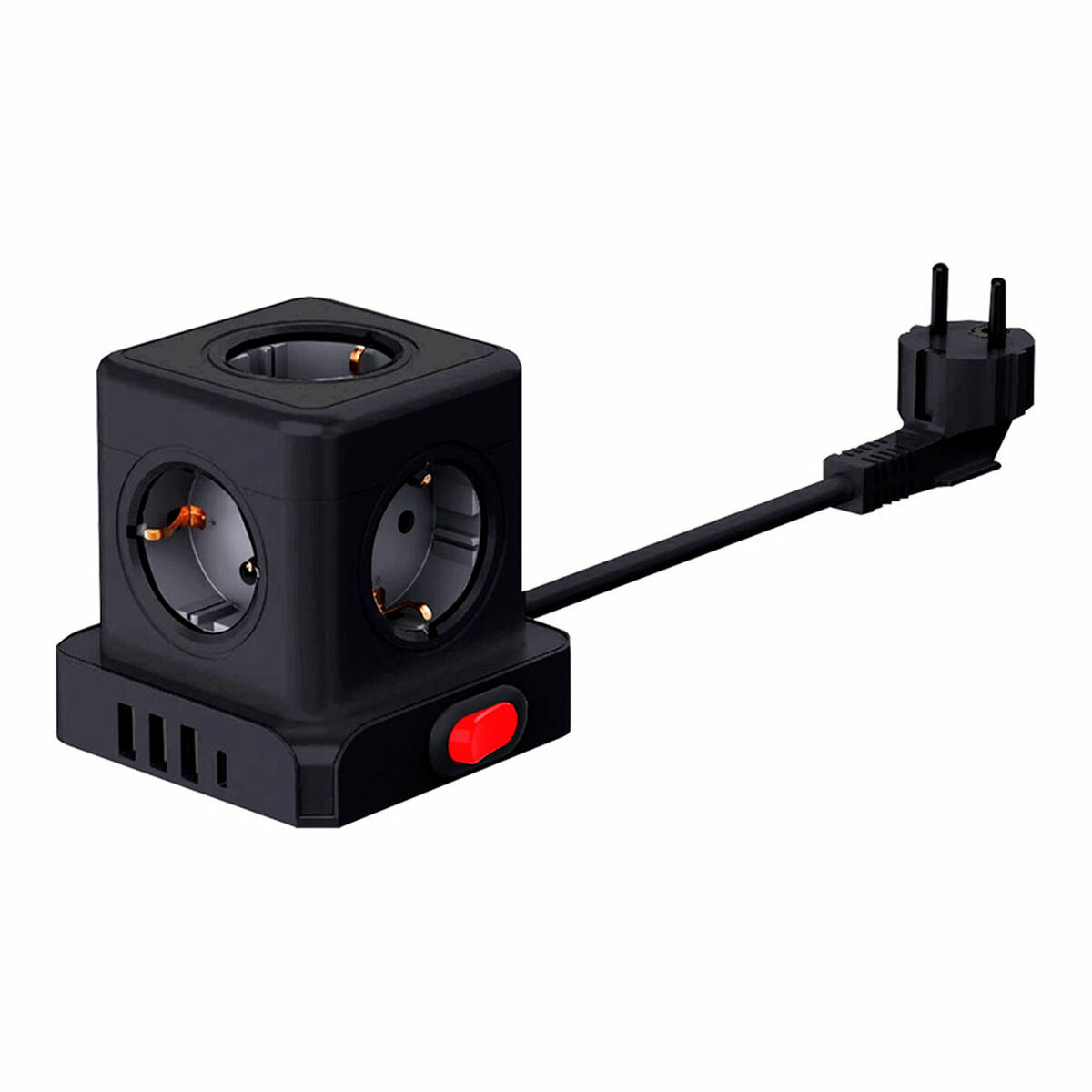 Power Socket – 5 sockets with Switch Fbright Black 3680 W (1,5 m)