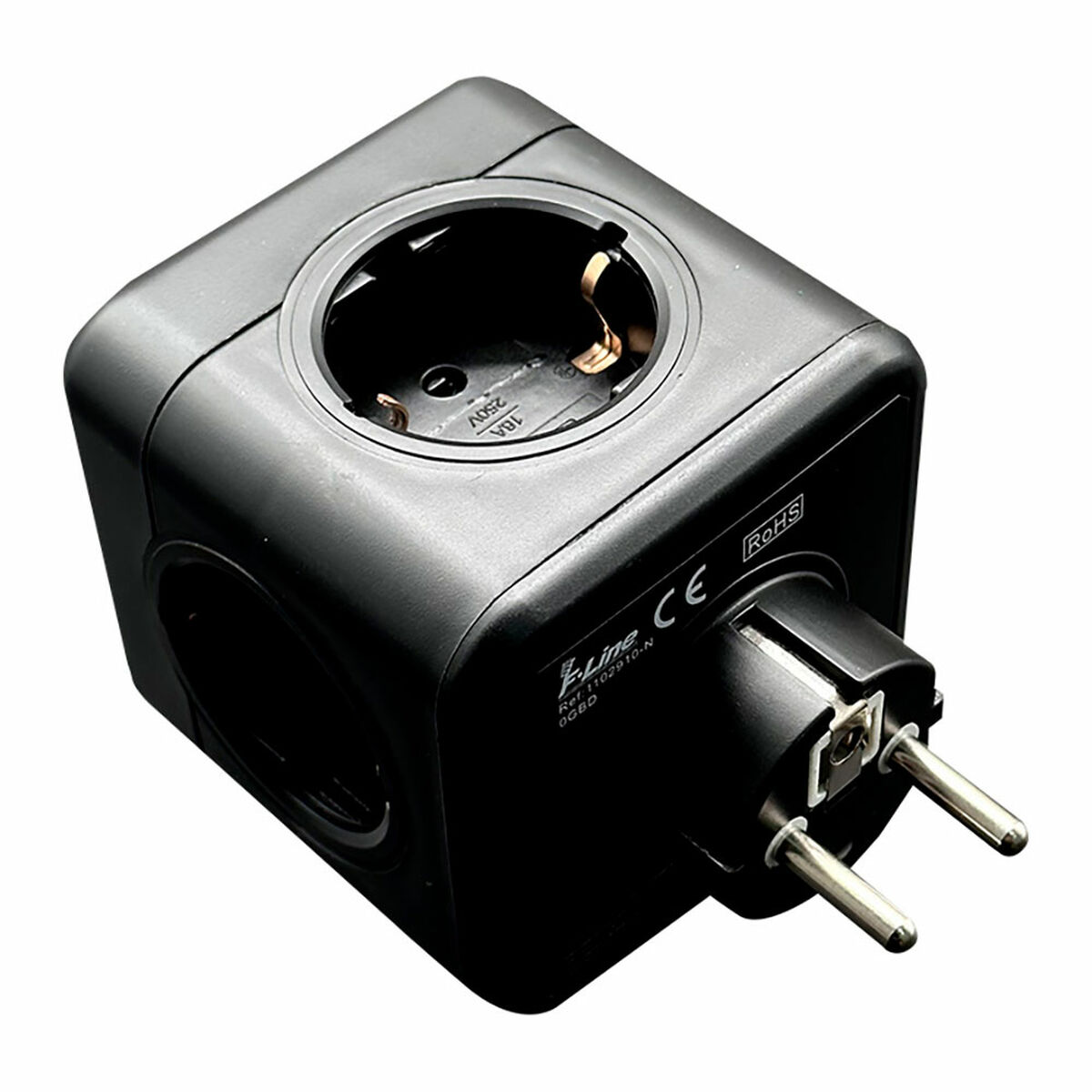 5-socket plugboard without power switch Fbright Black 3680 W