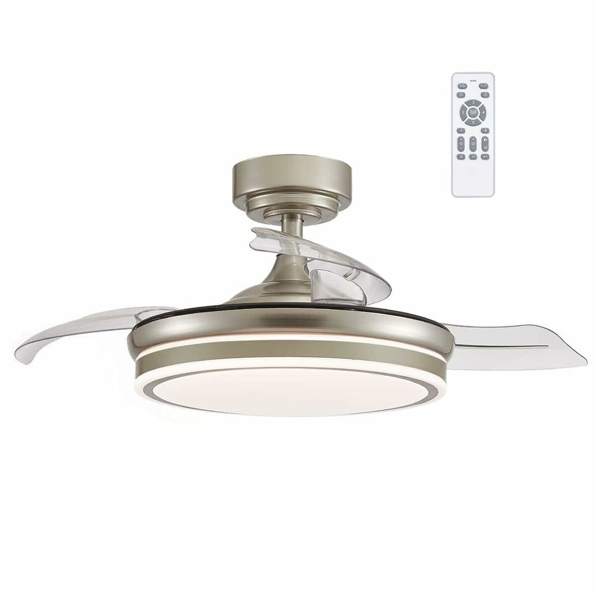 Ceiling Fan CristalRecord Transparent Metal  92 cm