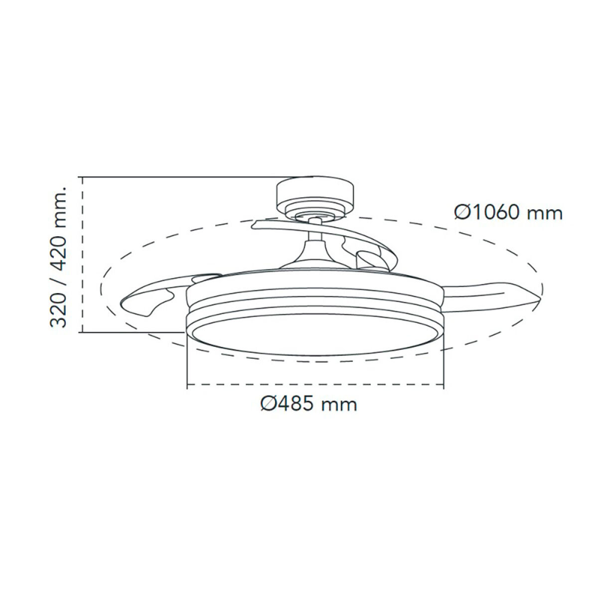 Ceiling Fan CristalRecord 72 W 106 cm
