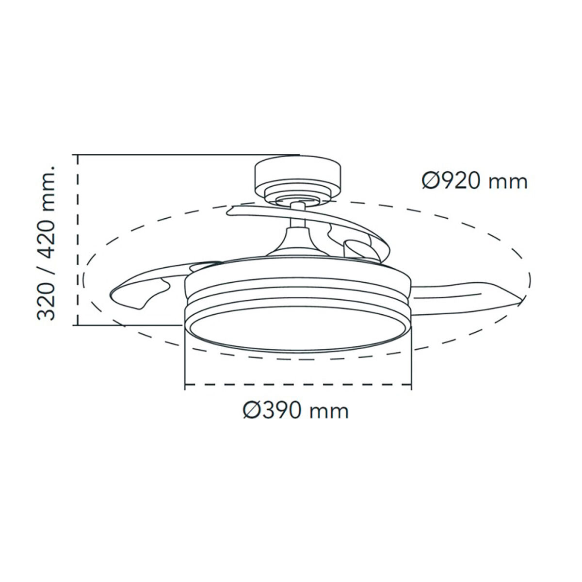 Ceiling Fan CristalRecord 85-065-46-180 Black