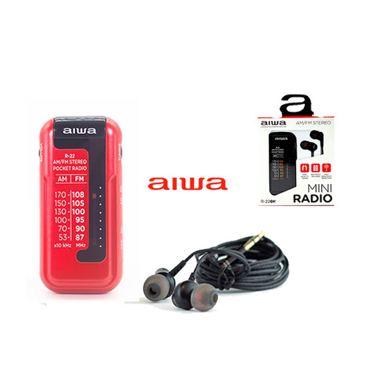 Transistor Radio Aiwa R22RD ROJO Red AM/FM
