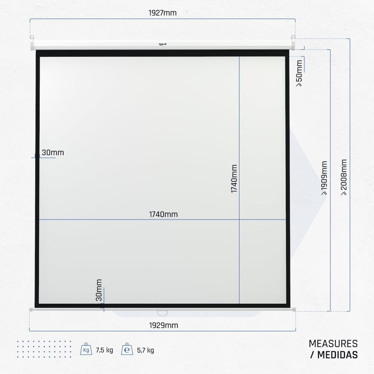 Wall Screen iggual PSIMS180 (Refurbished A)