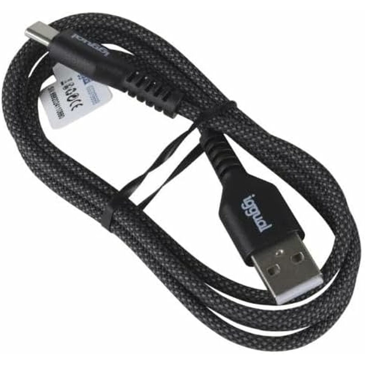 USB A to USB-C Cable iggual IGG319888 Black