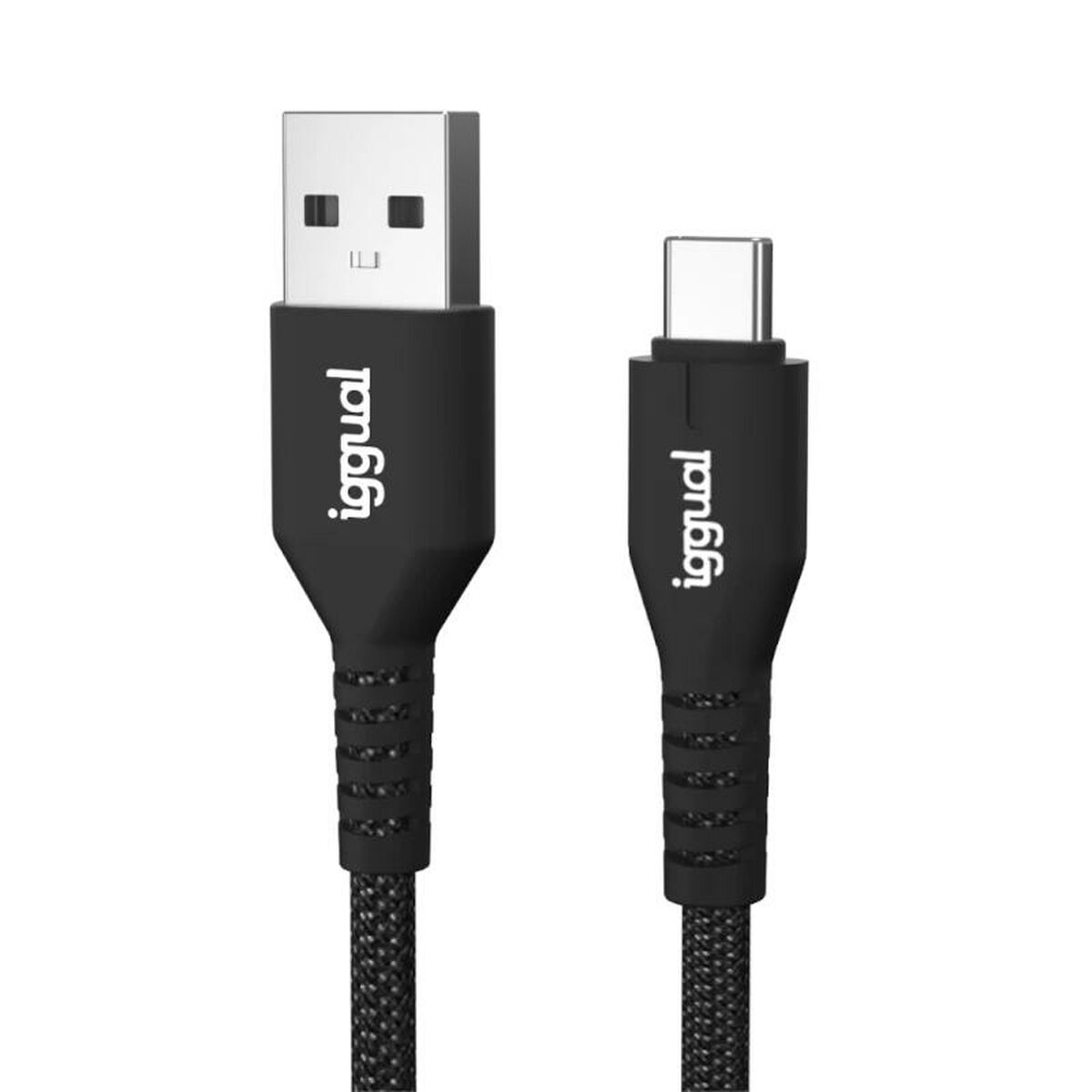 USB A to USB-C Cable iggual IGG319888 Black