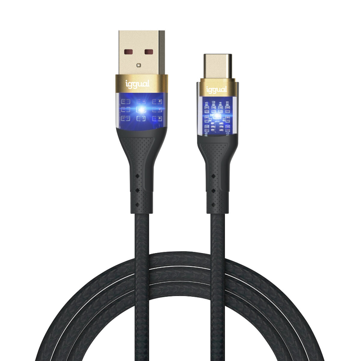 USB A to USB-C Cable iggual IGG319994 Black