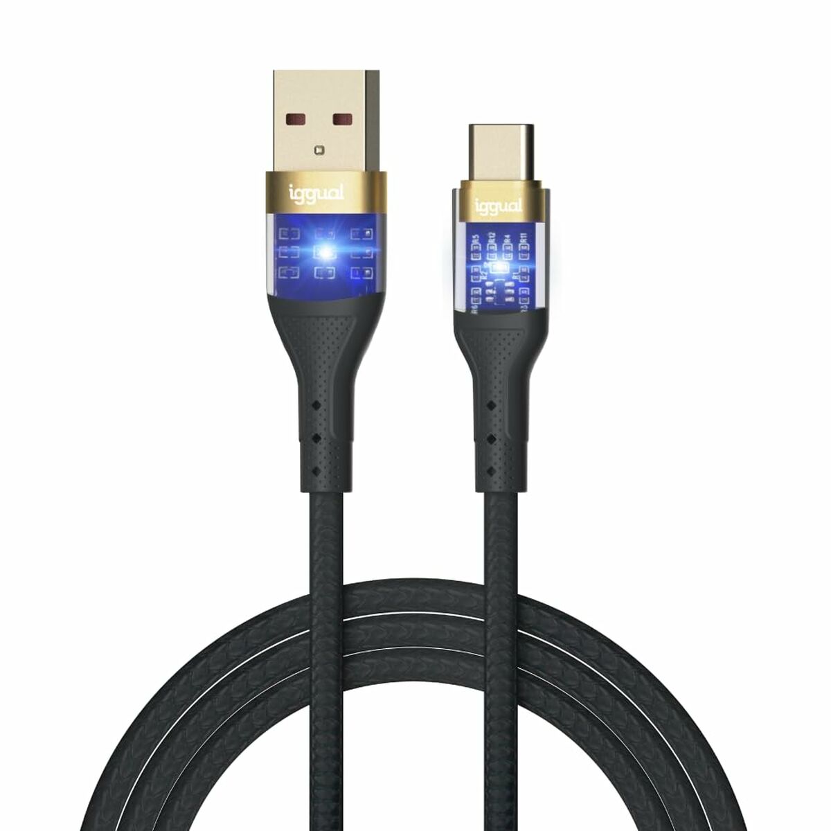 USB A to USB-C Cable iggual IGG319994 Black