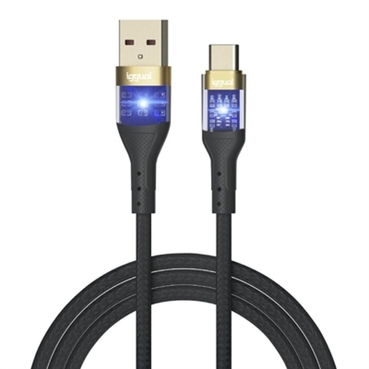 USB A to USB-C Cable iggual IGG319994 Black USB A to USB-C Cable iggual IGG319994 Black
