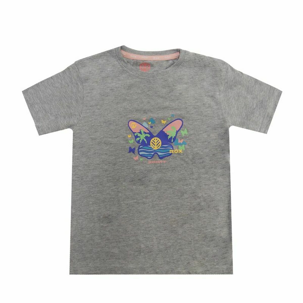 Child’s Short Sleeve T-Shirt Rox Butterfly Light grey