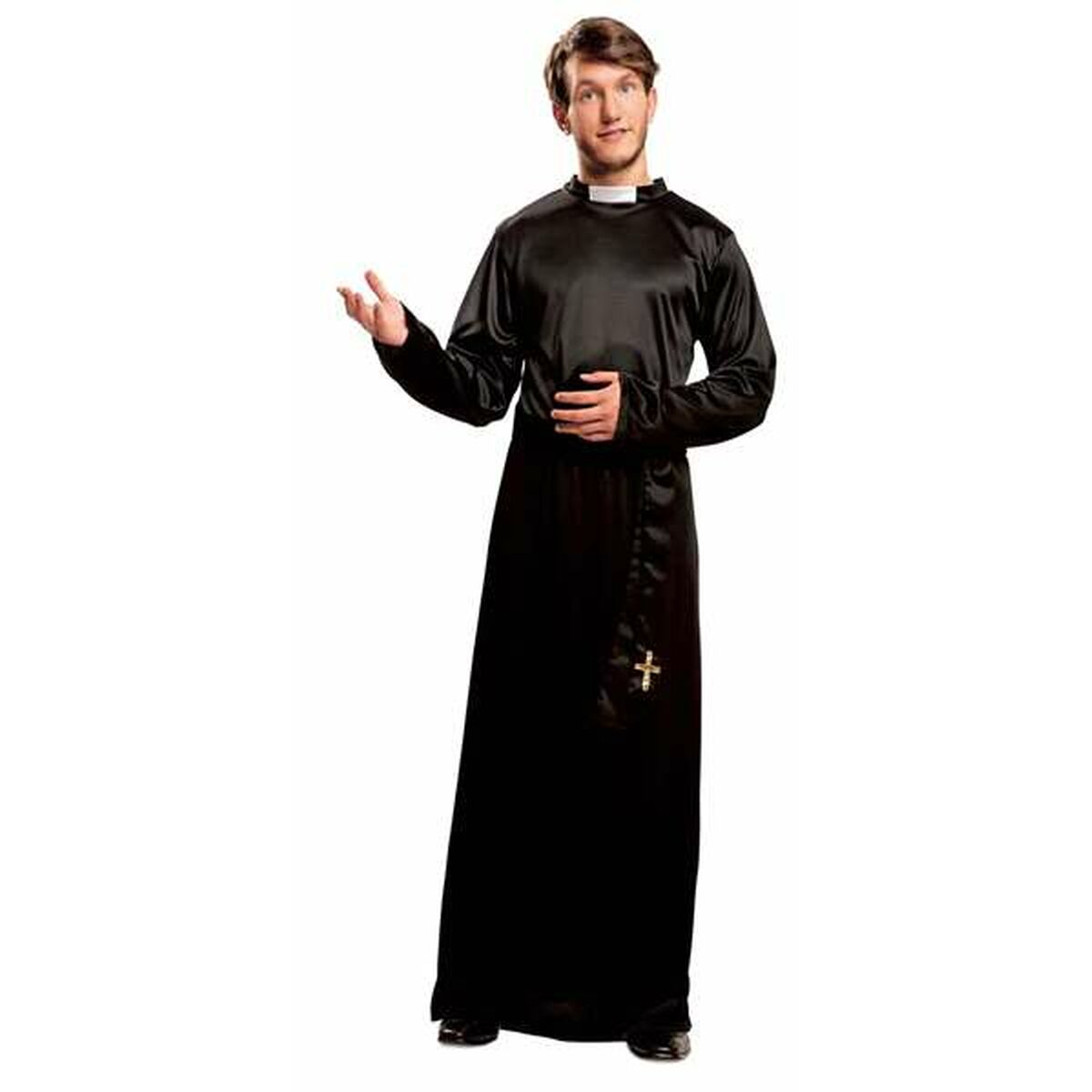 Costume for Adults My Other Me Priest Black M/L Costume for Adults My Other Me Priest Black M/L
