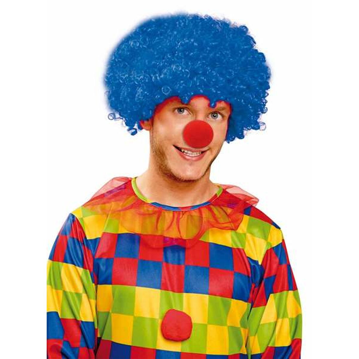 Curly Hair Wig My Other Me Blue Male Clown Curly Hair Wig My Other Me Blue Male Clown