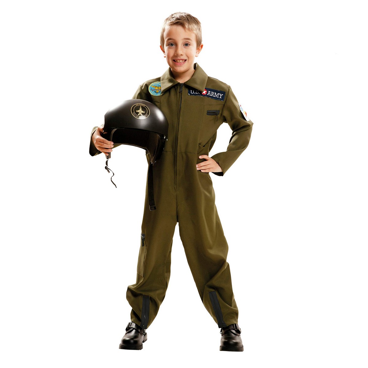 Costume for Children My Other Me Top Gun Aircraft Pilot 5-6 Years Green Costume for Children My Other Me Top Gun Aircraft Pilot 5-6 Years Green