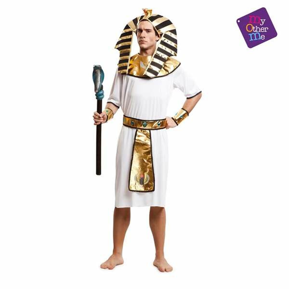 Costume for Adults My Other Me Egyptian Gold White M/L Costume for Adults My Other Me Egyptian Gold White M/L