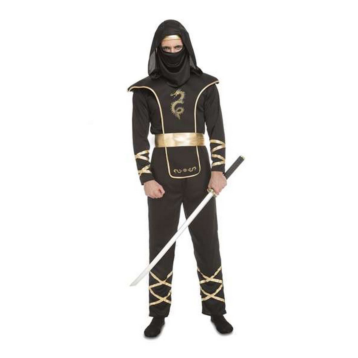 Costume for Adults My Other Me Black Ninja One size (4 Pieces) Costume for Adults My Other Me Black Ninja One size (4 Pieces)