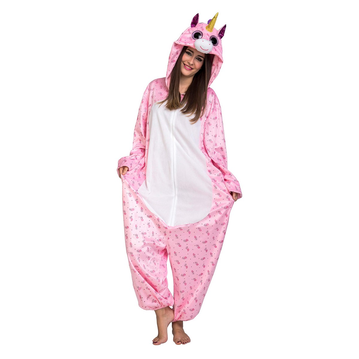 Costume for Adults My Other Me Big Eyes Pink Unicorn S